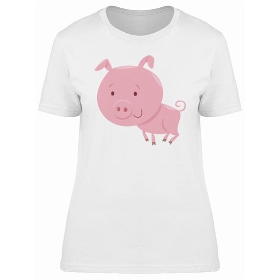 Cool Happy Pig Cartoon Tee Women's -Image by Shutterstock