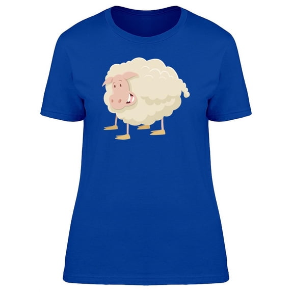 Cool Happy Sheep Doodle T-Shirt Women -Image by Shutterstock, Female Large