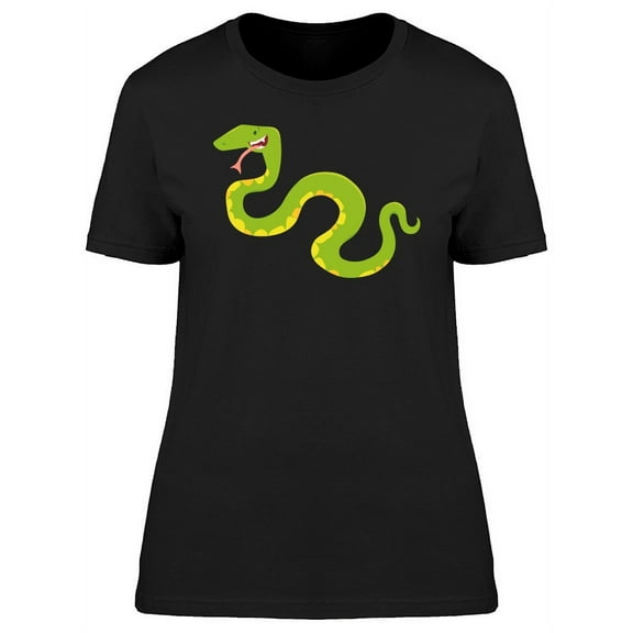 Cool Happy Snake Cartoon T-Shirt Women -Image by Shutterstock, Female Medium