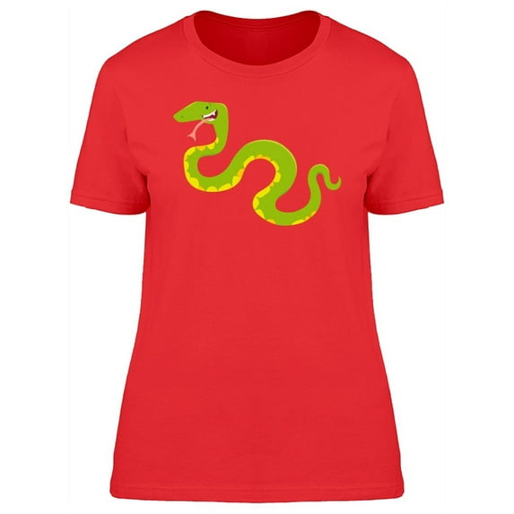 Cool Happy Snake Cartoon T-Shirt Women -Image by Shutterstock, Female XX-Large