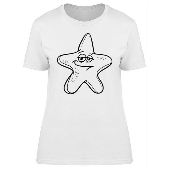 Cool Happy Star Doodle Cartoon T-Shirt Women -Image by Shutterstock, Female Small