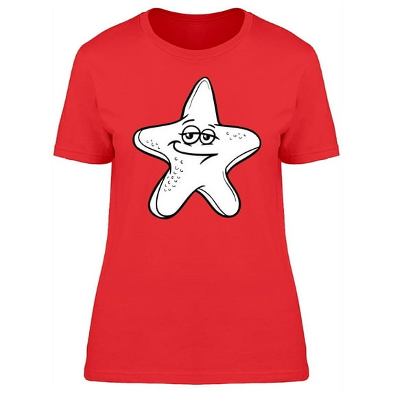 Cool Happy Star Doodle Cartoon T-Shirt Women -Image by Shutterstock, Female x-Large