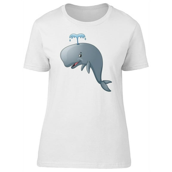 Cool Happy Whale Cartoon T-Shirt Women -Image by Shutterstock, Female Small