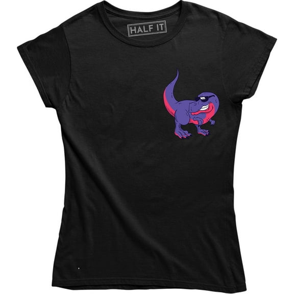 Cool Hip Hop Dinosaur Pocket Printed Design Short Sleeve Women's T-Shirt