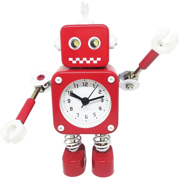 Cool Home Flash Light Kids Time Alarm Clock-Small Analog Robot Table ...