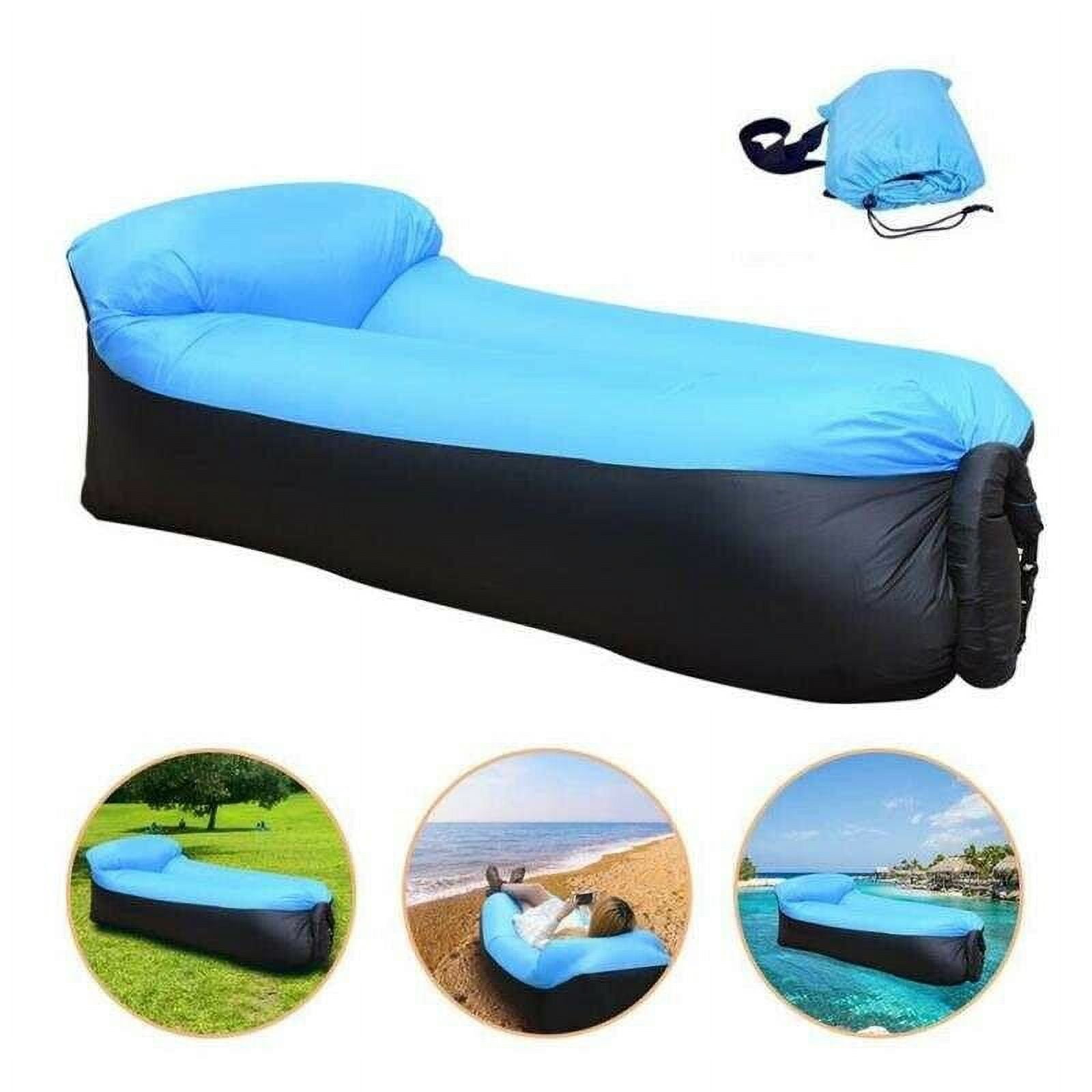  BNY Inflatable Lounger Chair Sofa Bed Air Sofa Sleeping Bag  Couch Beans for Bean Bag Chair for Beach Camping Park BBQ Music Festivals  (Blue) : Sports & Outdoors