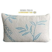 MUTLU HOME GOODS Cool Home Goods King Size Bamboo Pillow, Shredded Memory Foam Adjustable Pillow with Hypoallergenic, Removable/Washable Bamboo Rayon Zipper Cover,1 Pack (King)
