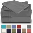 thumbnail image 1 of Cool Home Goods Rayon Made From Bamboo Sheets Set -Deep Pockets-Available in Queen,King,Full,California King,Twin,Twin XL-Wrinkle Free-Ultrasoft-5 Pieces, Split King Size, Gray, 1 of 5