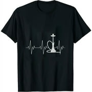Cool Hookah Heartbeat Hookah Worked Shisha Lover Shisha Fans Womens T-Shirt Black 3X-Large