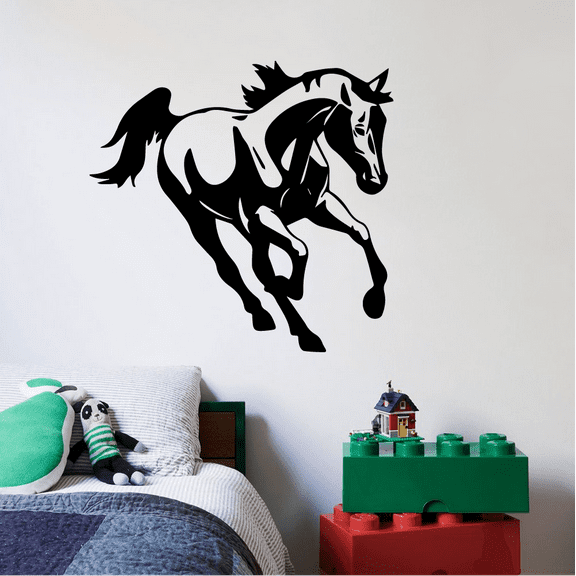 Cool Horse Drawing Silhouette Cowboy Horse Horseback Riding Cowboy Vinyl Wall Art Sticker Wall Decal Home Kids Room Study Room Boys Room Wall Décoration Design Wall Décor Decal Size (30x22 inch)