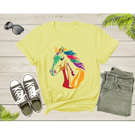 Cool Horse Pony Lover Gift Shirt For Men Women Kids Girls Boys Aesthetic Horse Lover Gift Ideas Tshirt Graphic Horse Head Silhouette T-shirt