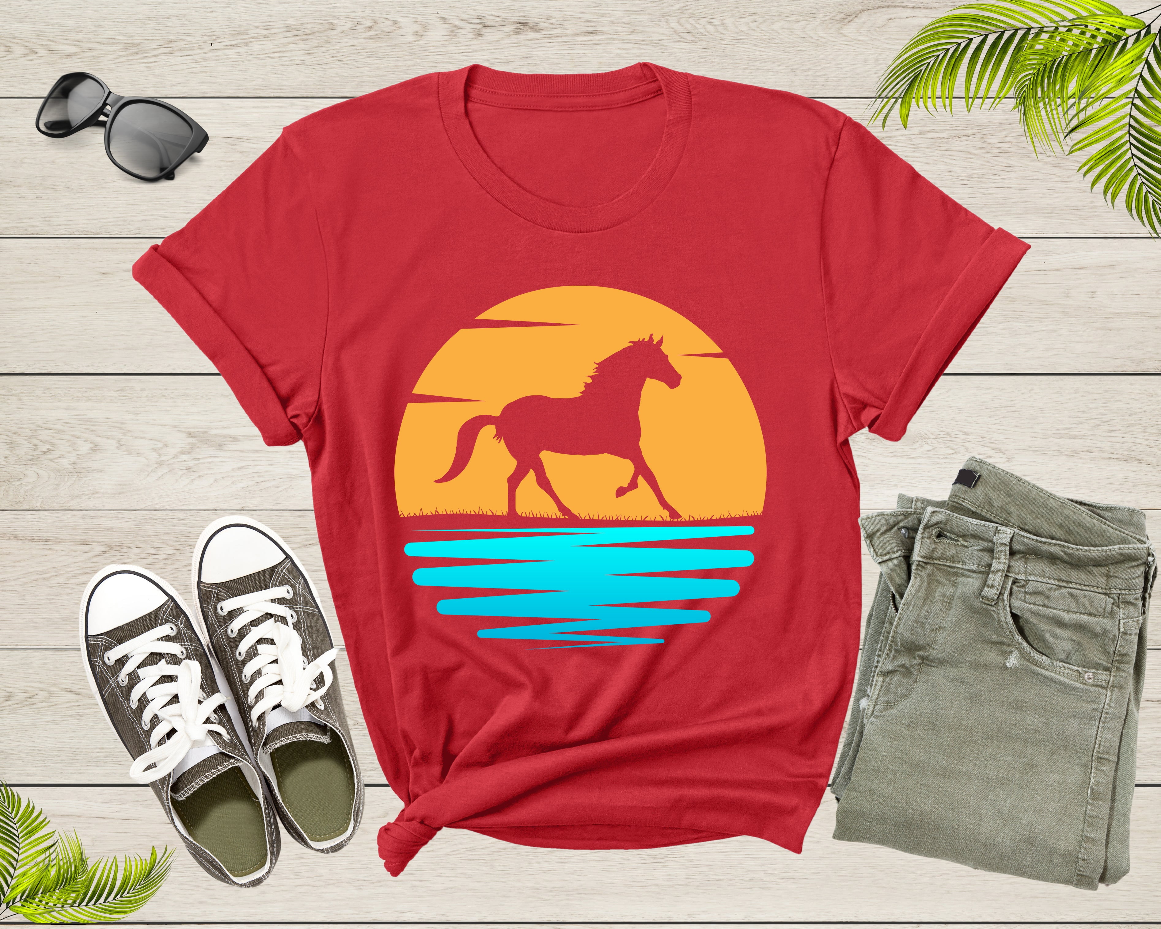 Red Horse Sunset T Shirt Horse Lovers Red Horse Sunset T Shirt Horse Lovers