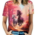 thumbnail image 1 of Cool Horse T-Shirt O Neck Oversize T-Shirts Short Sleeve Classic Tees Women Summer Graphic Tops, 1 of 5