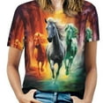 thumbnail image 1 of Cool Horse T-Shirt O Neck Retro Print Big Size T-Shirts Short Sleeve Tees Womens Pretty Design, 1 of 5