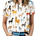 thumbnail image 1 of Cool Horse T-Shirt O Neck Retro Print Big Size T-Shirts Short Sleeve Tees Womens Pretty Design, 1 of 5