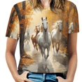thumbnail image 1 of Cool Horse T-Shirt O Neck Retro Print Big Size T-Shirts Short Sleeve Tees Womens Pretty Design, 1 of 5