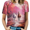 thumbnail image 1 of Cool Horse T Shirts Basic T-Shirt Short Sleeve Ladies Tee Shirt Summer Graphic Clothing, 1 of 5