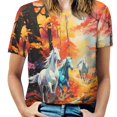 thumbnail image 1 of Cool Horse T Shirts Basic T-Shirt Short Sleeve Ladies Tee Shirt Summer Graphic Clothing, 1 of 5
