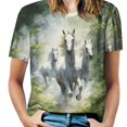 thumbnail image 1 of Cool Horse T-Shirts Casual T-Shirt Short Sleeve Women Trendy Tshirt Beach Custom Tops, 1 of 5