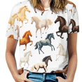 thumbnail image 1 of Cool Horse Women T-Shirt Classic O Neck T-Shirts Short-Sleeve Trendy Animal Print Design Tshirt Casual Clothing, 1 of 5