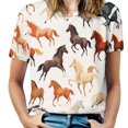 thumbnail image 1 of Cool Horse Women T-Shirt Classic O Neck T-Shirts Short-Sleeve Trendy Animal Print Design Tshirt Casual Clothing, 1 of 5