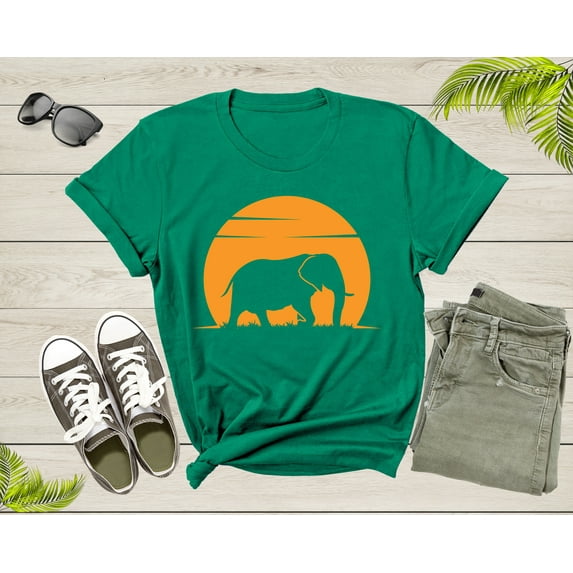 Cool Huge Elephant Walking at the Sunset for Men Women Kids T-Shirt Elephant Animal Lovers Gift T Shirt for Boys Girls Cute Elephant Tshirt