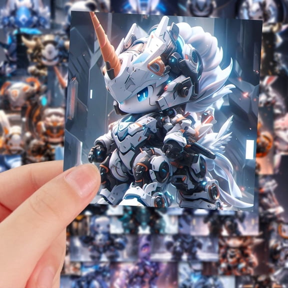 Cool Hundred Beasts Mecha Light Stickers - High-Quality Cute Mythical Creature Waterproof Decals for Kids' Toys