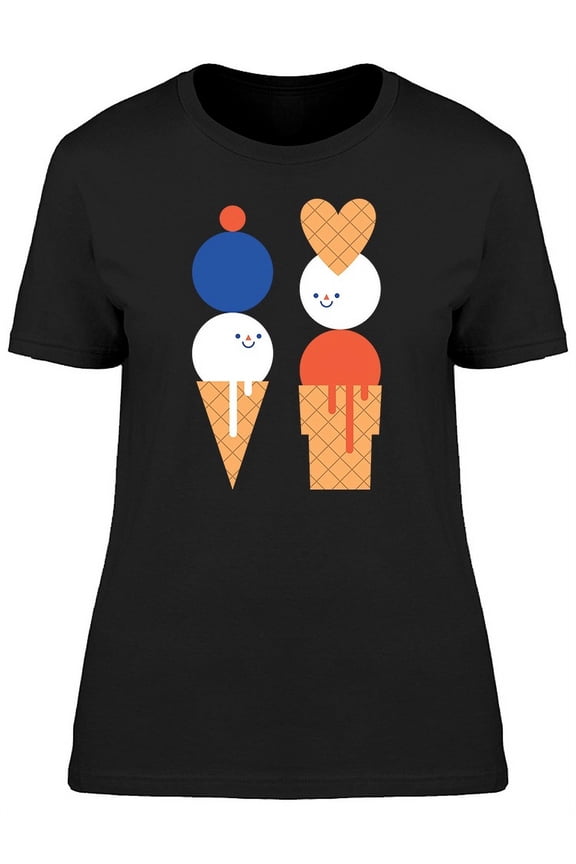 Cool Ice Cream Cones Doodle T-Shirt Women -Image by Shutterstock, Female XX-Large