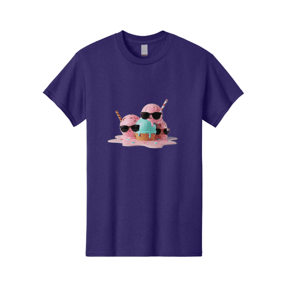 Cool-Ice-Cream Mens Graphic Tee, 100% Cotton, Casual Summer Wear-BAA403