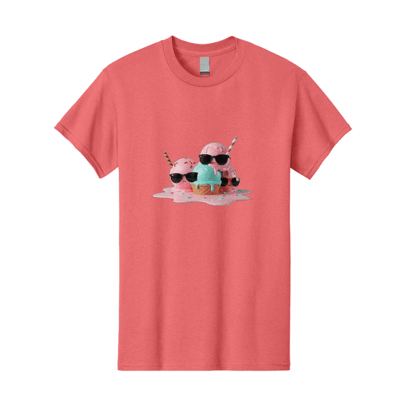 Cool-Ice-Cream Mens Graphic Tee, 100% Cotton, Casual Summer Wear-BAA403