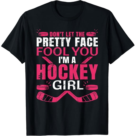 Cool Ice Hockey For Women Girls Hockey Player Sports Lovers T-Shirt All Size S-5Xl