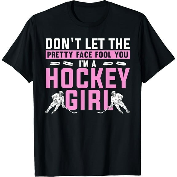 Cool Ice Hockey For Women Girls Hockey Player Sports Lovers T-Shirt