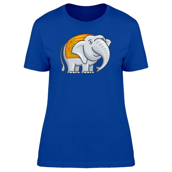 Cool Indian Elephant Cartoon T-Shirt Women -Image by Shutterstock, Female Large