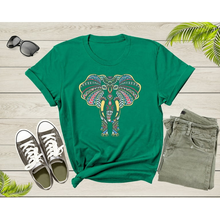Elephant Lover T Shirt; Colorful Elephant T Shirt; Mandala Elephant Lover T Shirt; Colorful Elephant T Shirt; Mandala