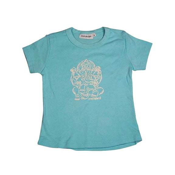 Cool Island Girls Cotton Short Sleeve T-shirt Logo Tee Shirt Top - 4 Colors 9633-6X (blue)