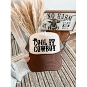 Cool It Cowboy Brown & Tan Trucker Hat