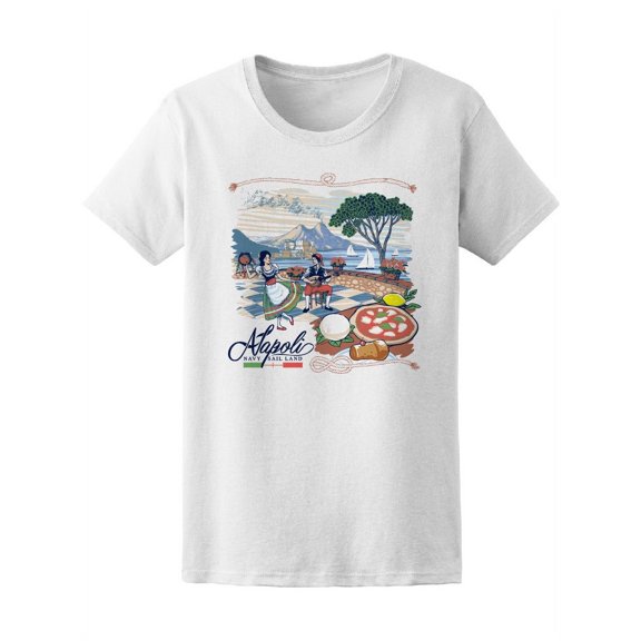 Cool Italian Naples Sail Land T-Shirt Women -Image by Shutterstock, Female Large