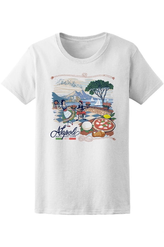 Cool Italian Naples Sail Land T-Shirt Women -Image by Shutterstock, Female Large