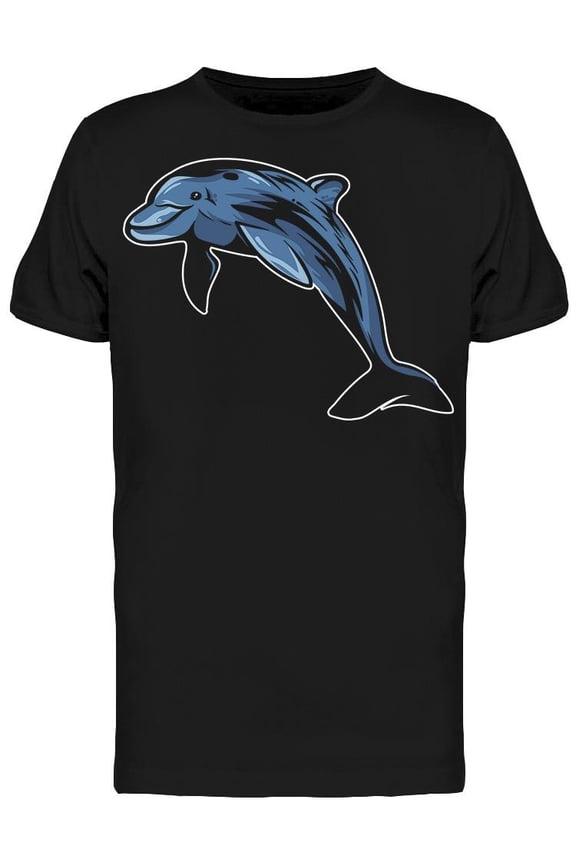 Cool Jumping Dolphin Bluish T-Shirt Men -Image by Shutterstock, Male Large