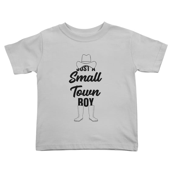 Cool Just A Small Town Boy Cute Toddler T-Shirts for Boys Girls (Gray, Youth S)