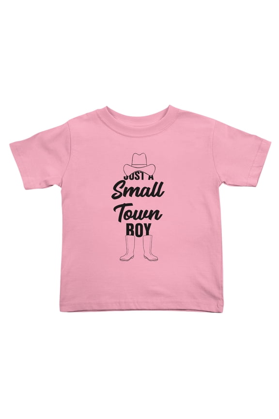 Cool Just A Small Town Boy Cute Toddler T-Shirts for Boys Girls (Pink, Youth L)