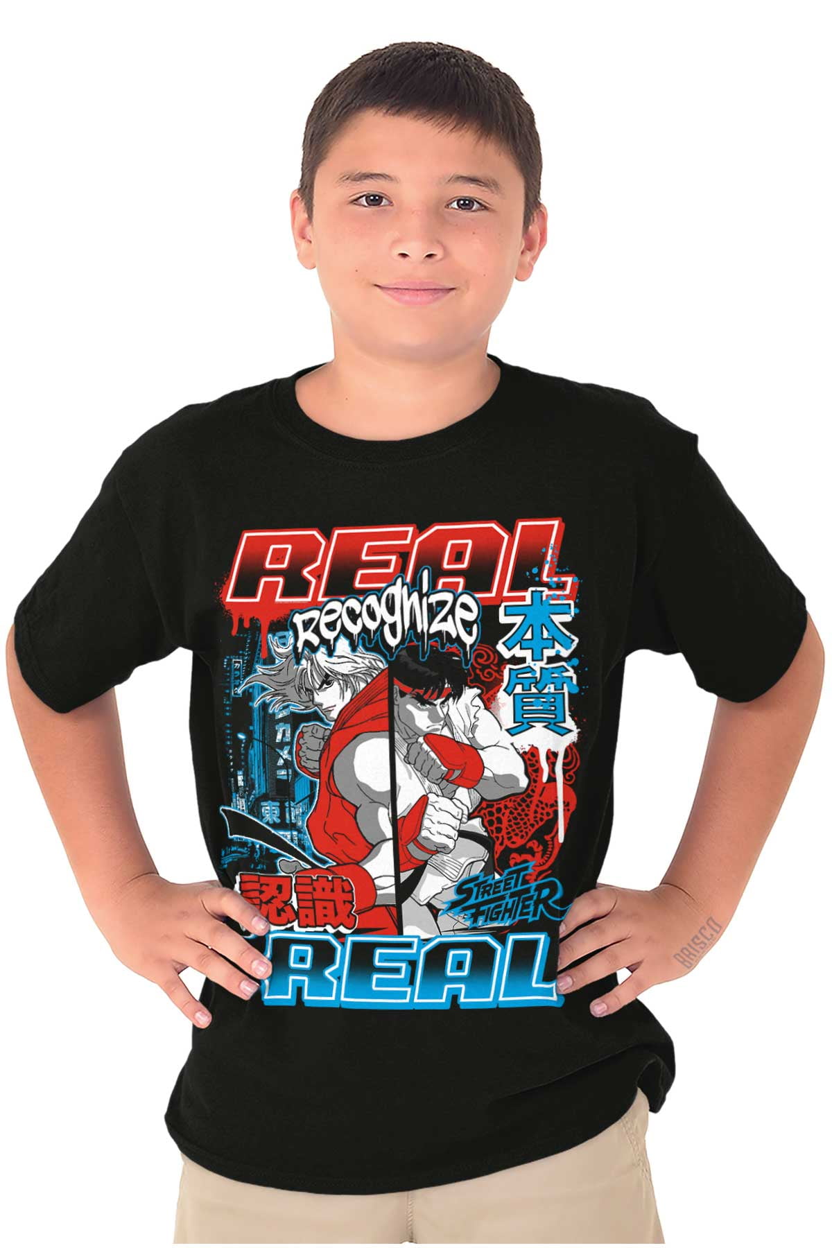 Cool Kanji Street Fighter Retro Ryu Crewneck T Shirts Boy Girl Teen ...