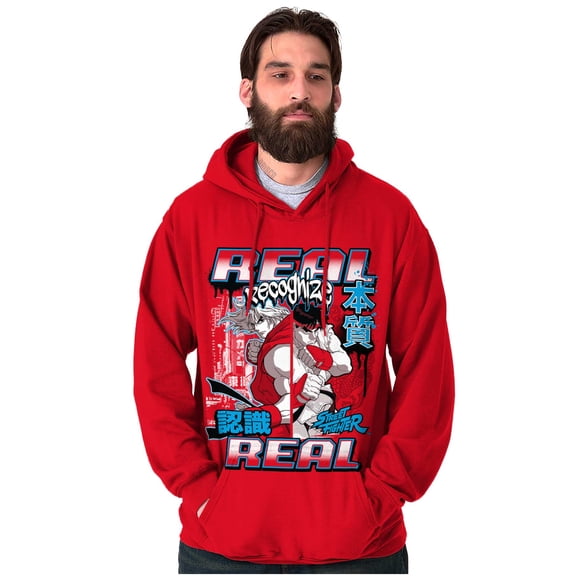 Cool Kanji Street Fighter Retro Ryu Hoodie Sweatshirt Women Men Brisco Brands L