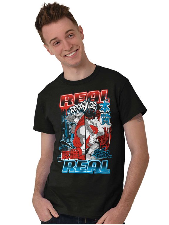 Cool Kanji Street Fighter Retro Ryu Men's Graphic T Shirt Tees Brisco Brands L