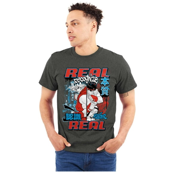 Cool Kanji Street Fighter Retro Ryu Men's Graphic T Shirt Tees Brisco Brands M