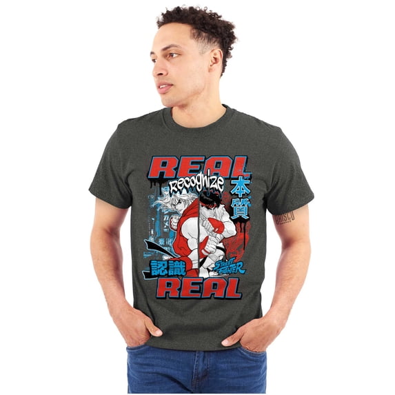 Cool Kanji Street Fighter Retro Ryu Men's Graphic T Shirt Tees Brisco Brands X