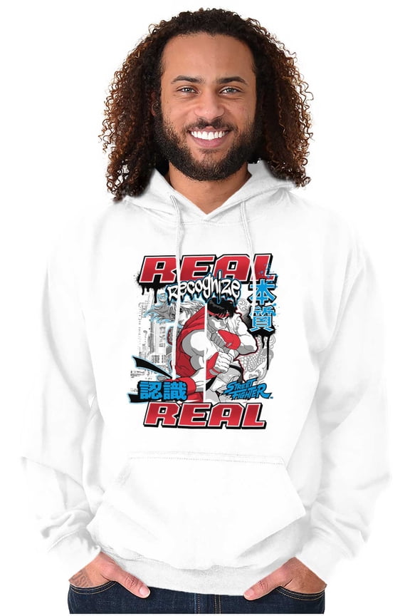 Cool Kanji Street Fighter Retro Ryu Unisex Plus Size Hoodie Brisco Brands 3X