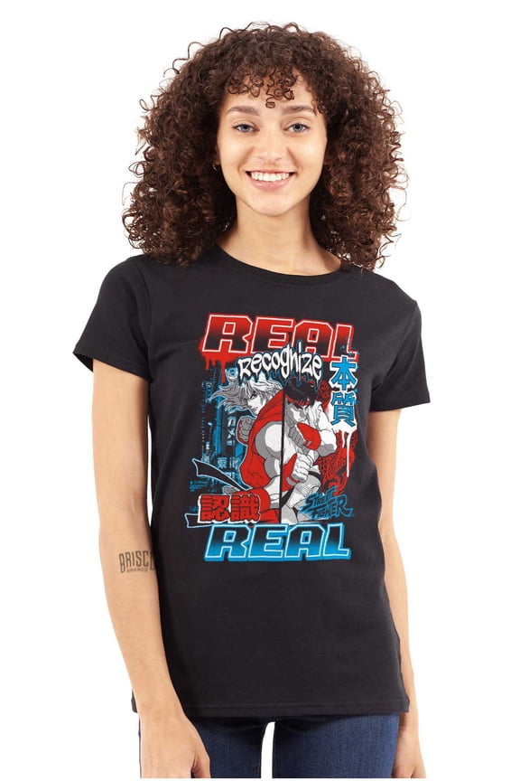 Cool Kanji Street Fighter Retro Ryu Women's T Shirt Ladies Tee Brisco Brands S