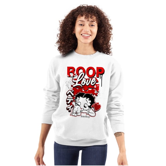 Cool Kanji Style Betty Boop Love Women Plus Size Sweatshirt Brisco Brands 5X