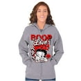 thumbnail image 1 of Cool Kanji Style Betty Boop Love Women Plus Size Zipper Hoodie Brisco Brands 4X, 1 of 5